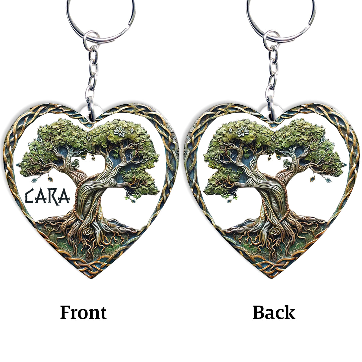 Arbre de Vie - Mythologie scandinave - Style rustique - Porte-clés irlandais personnalisé