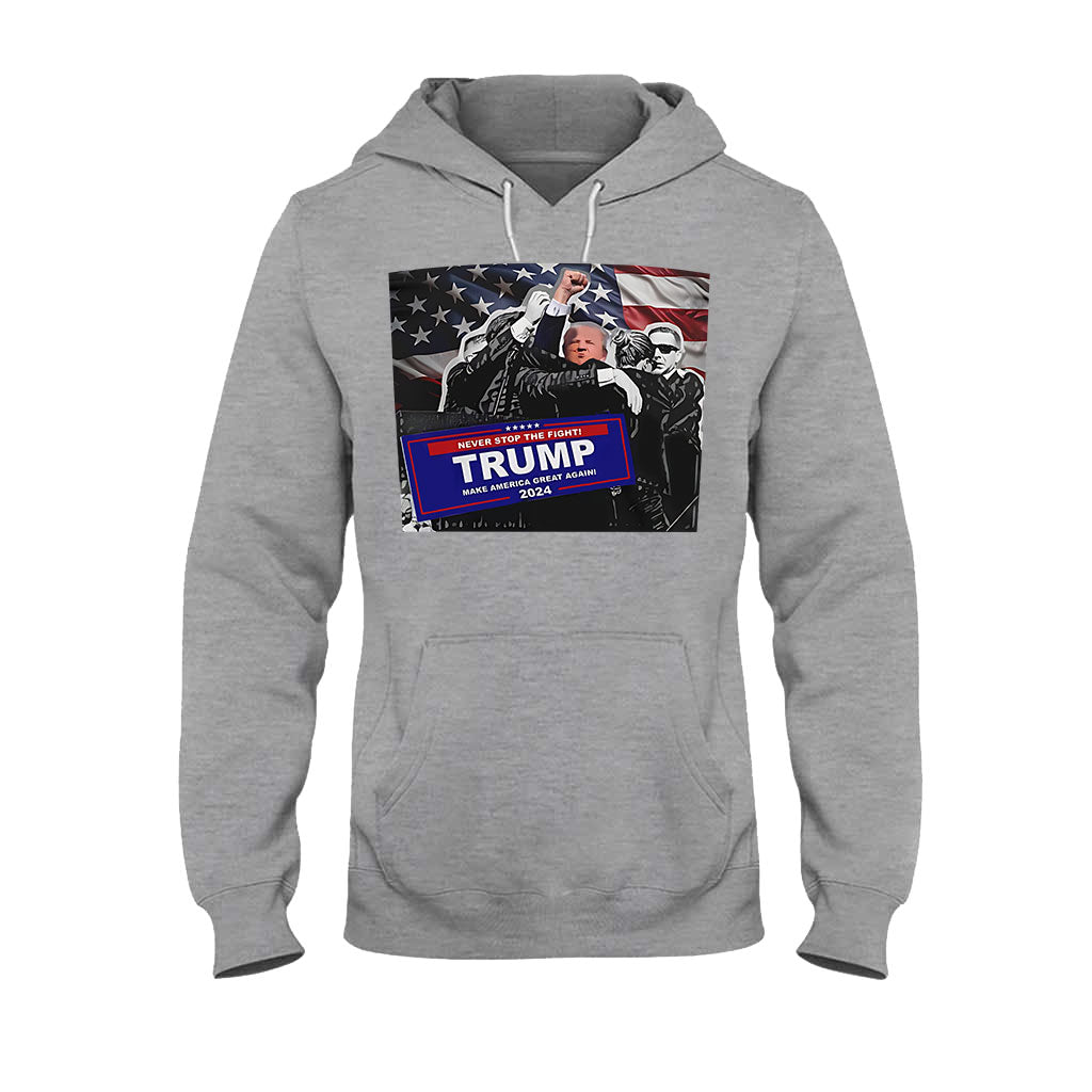 T-shirt « Unis nous sommes forts », T-shirt « Jamais de reddition », T-shirt « Luttons pour l’Amérique », T-shirt « Rassemblement 2024 », T-shirt « Luttons, combattons, combattons »