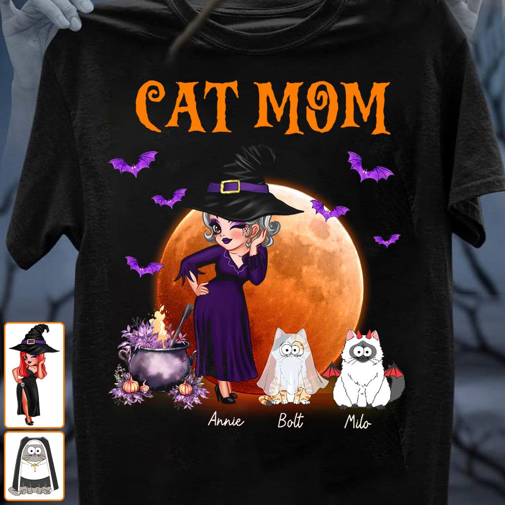 T-shirt et sweat à capuche personnalisés « Maman Chat Sorcière » - T-shirt et sweat à capuche personnalisés pour chats