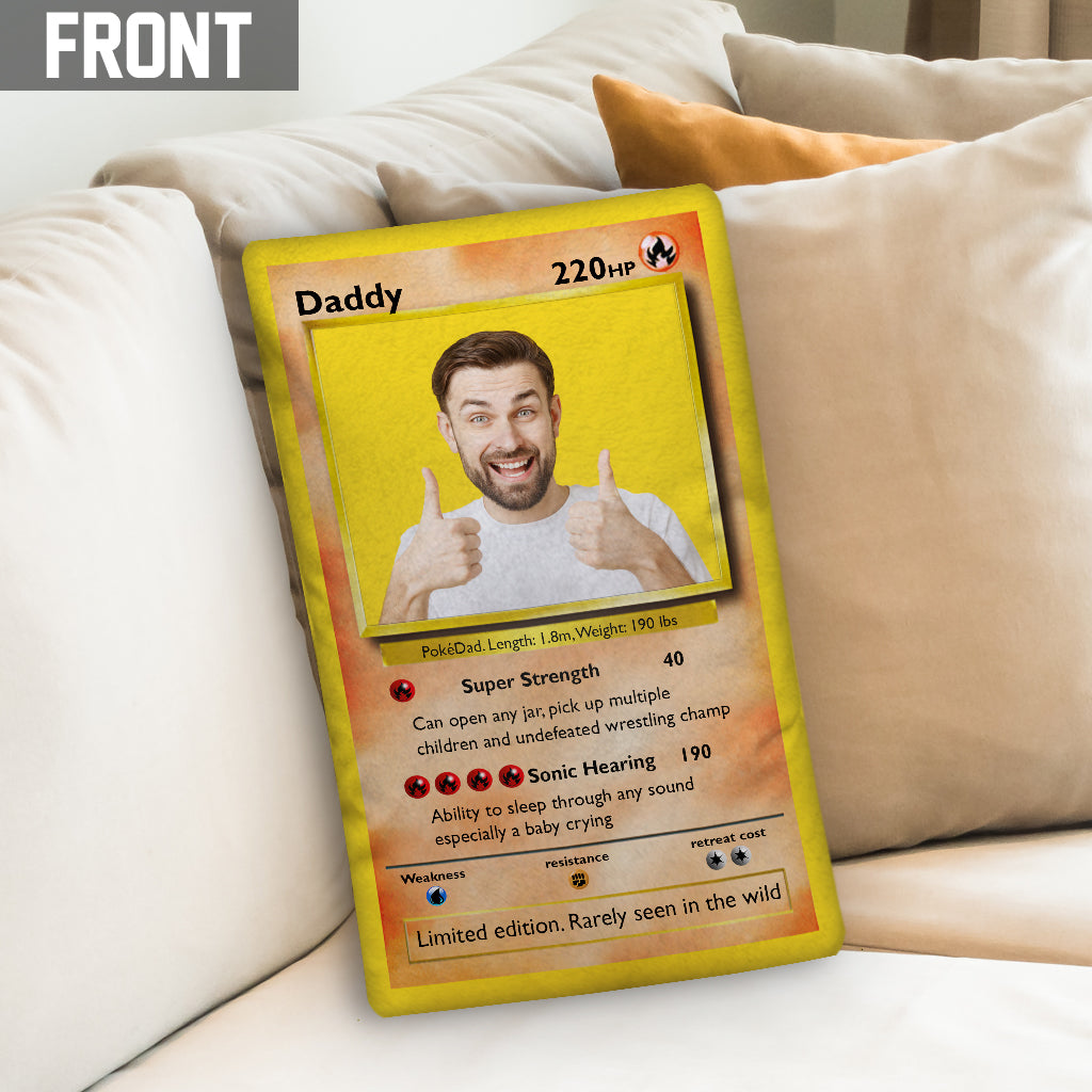 Poke Dad Best Dad Ever - Personalized Monster Trainer Shaped Pillow