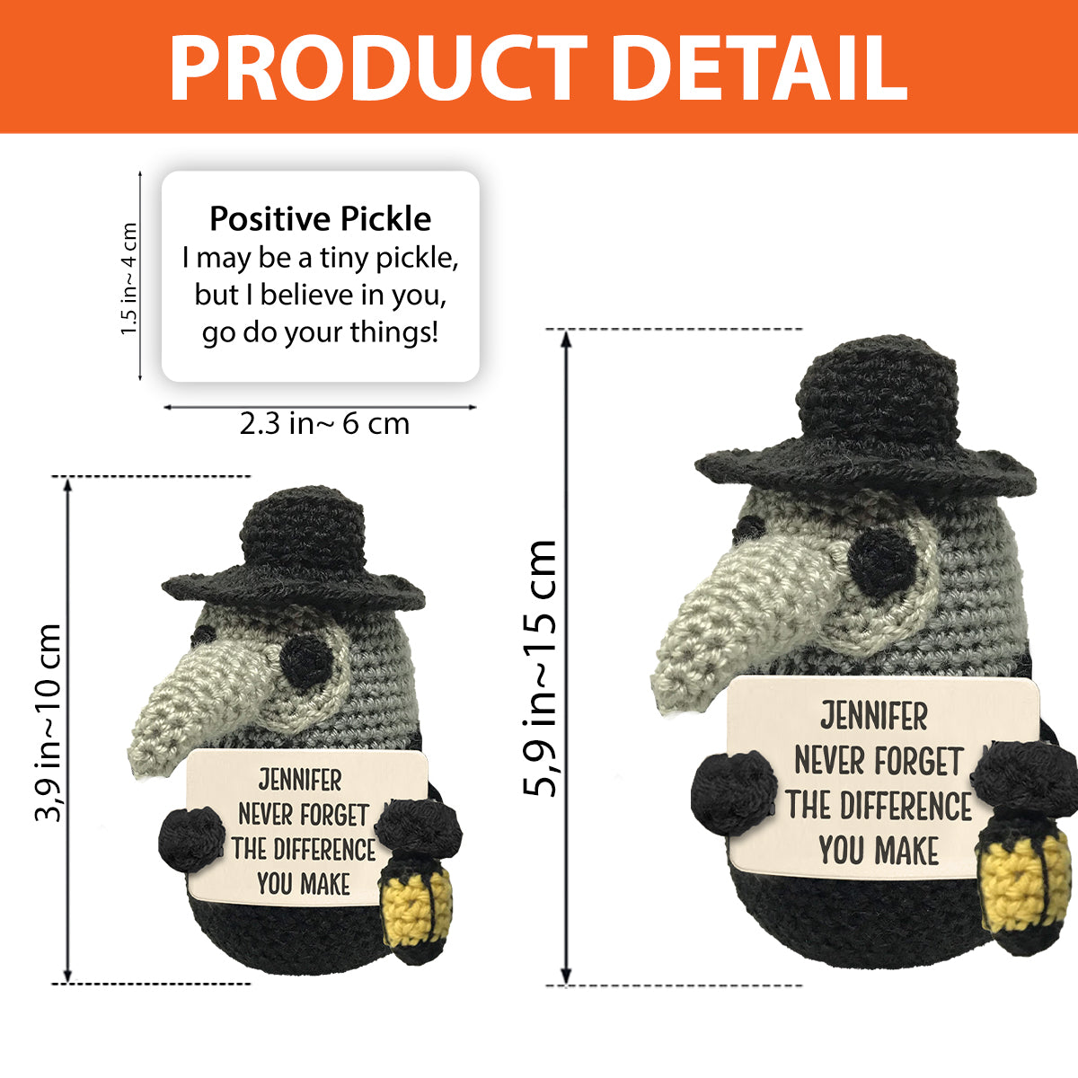 Docteur de la peste - Figurine d'infirmière personnalisée tricotée à la main