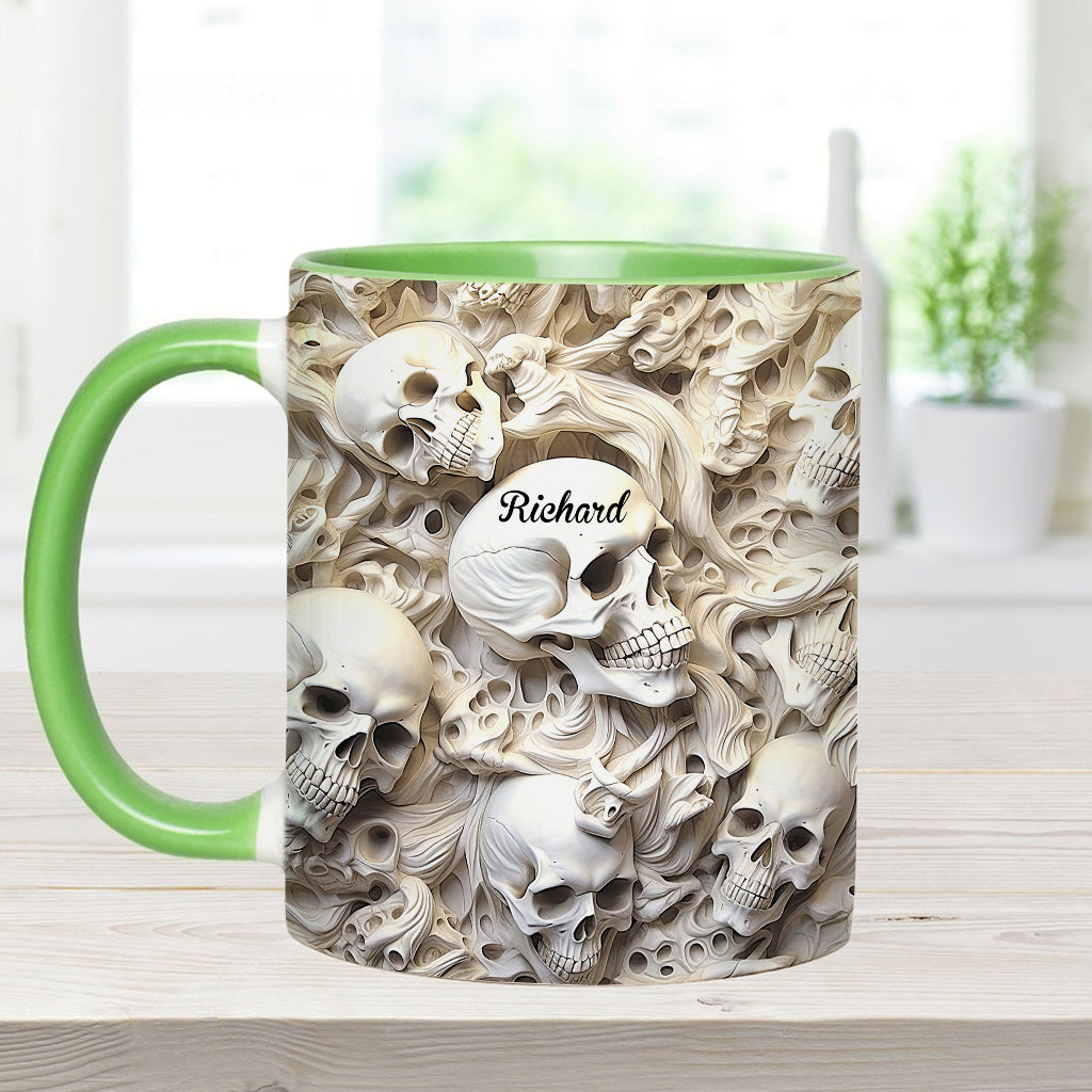 Mug personnalisé à motif crâne blanc