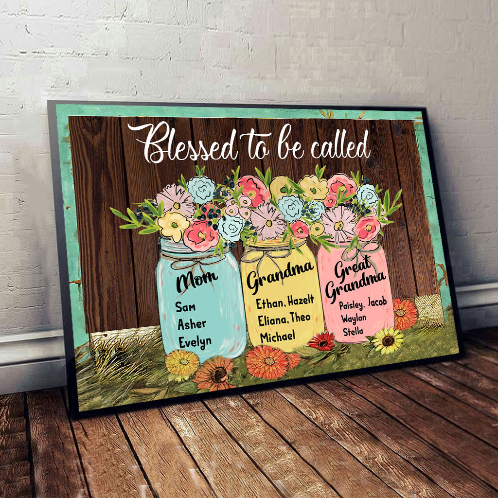 Bénie d'être appelée - Toile et affiche personnalisées pour grand-mère