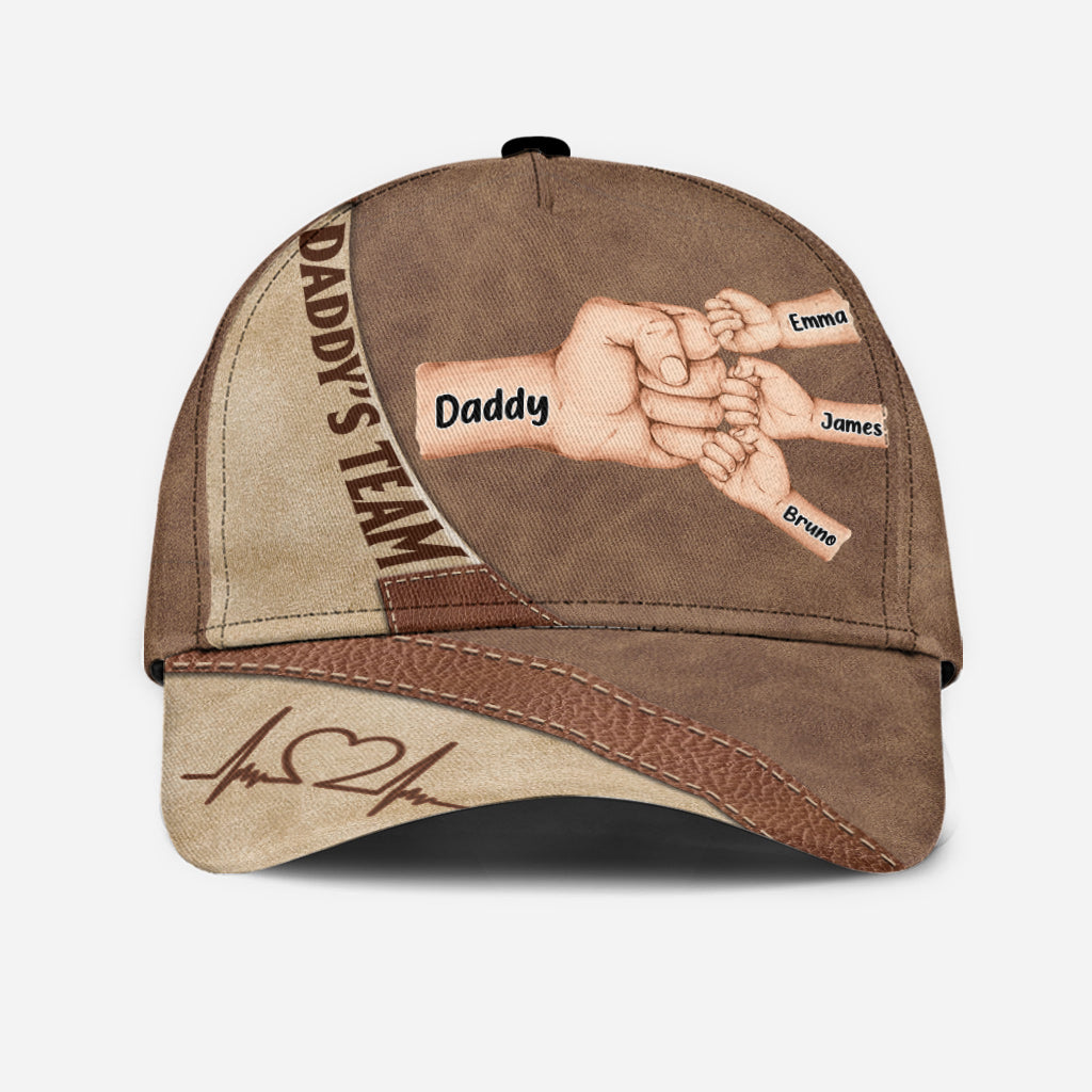 Casquette classique personnalisée « Daddy's Team Fist Bump » pour papa