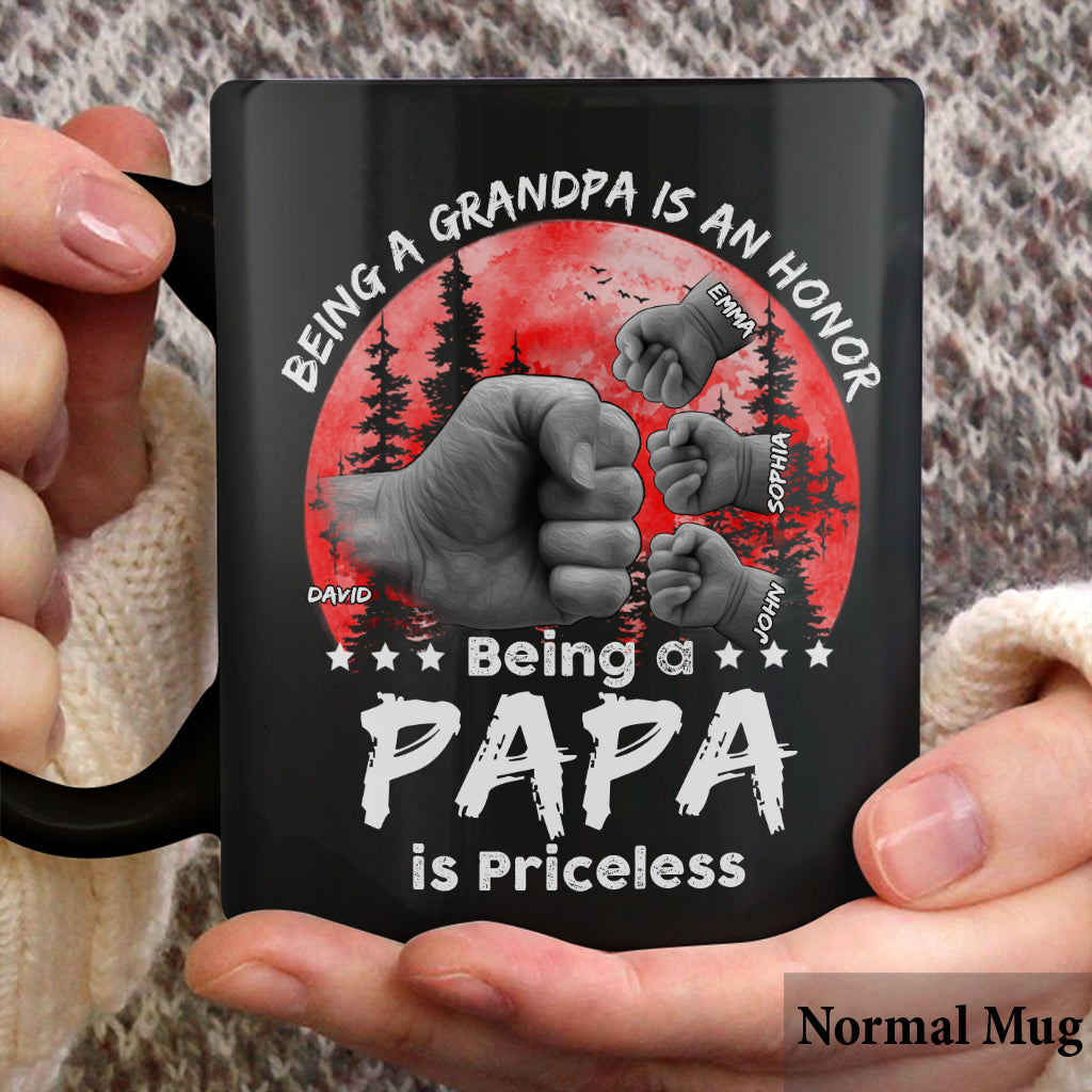 Father Son Red Moon Fist Bump - Personalized Father Mug