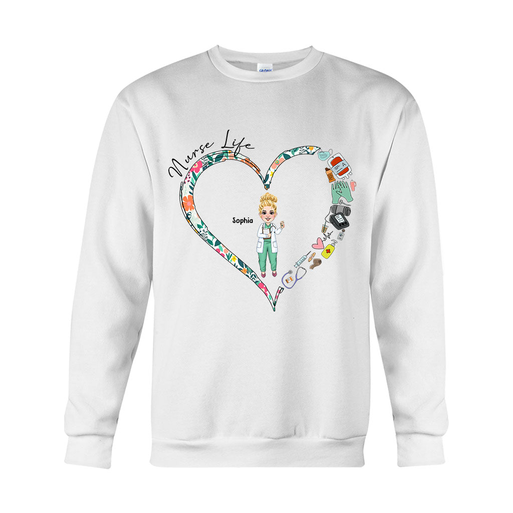Vie d'infirmière - T-shirt et sweat à capuche personnalisés pour infirmières