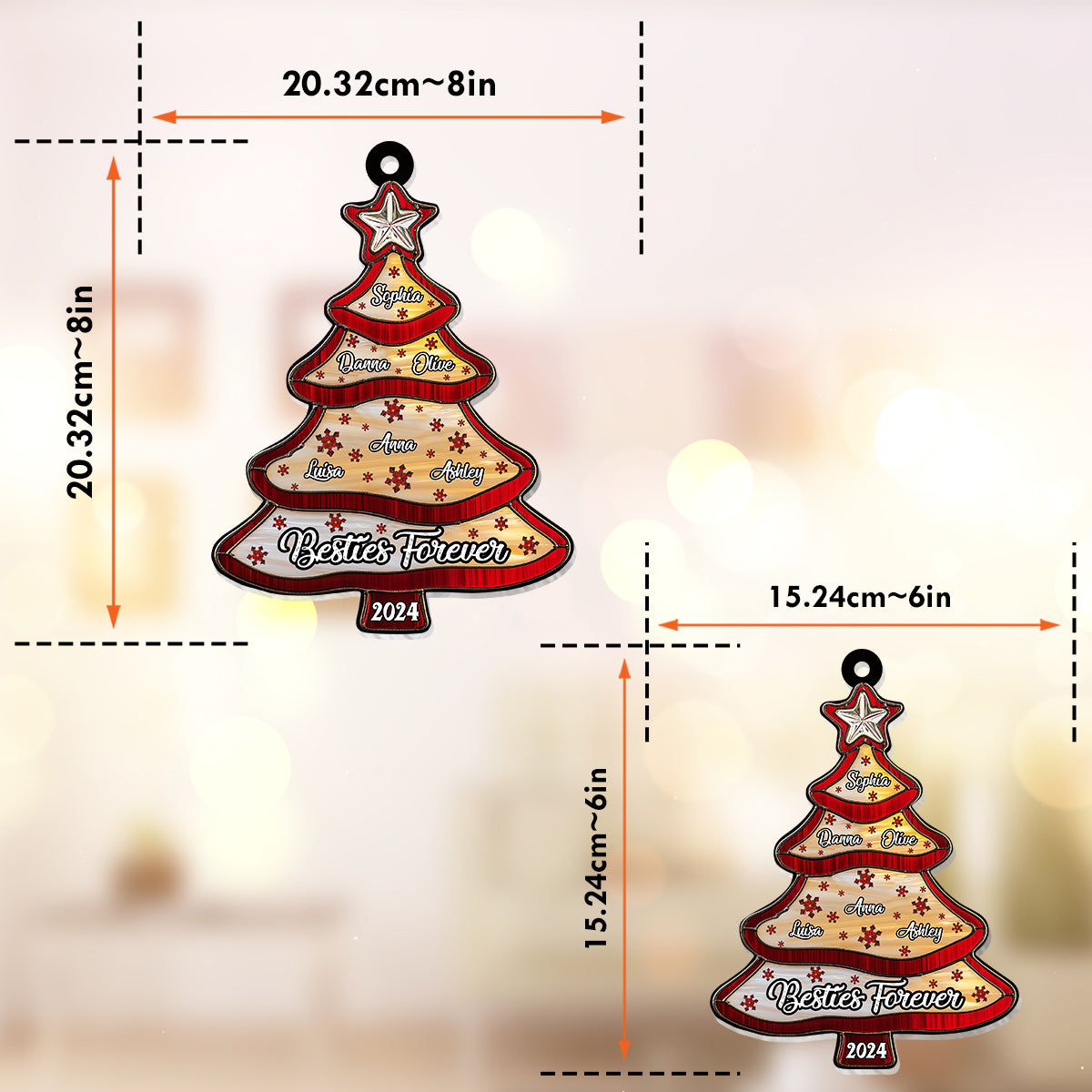 Meilleures amies pour toujours - Attrape-soleil personnalisé à suspendre à la fenêtre 