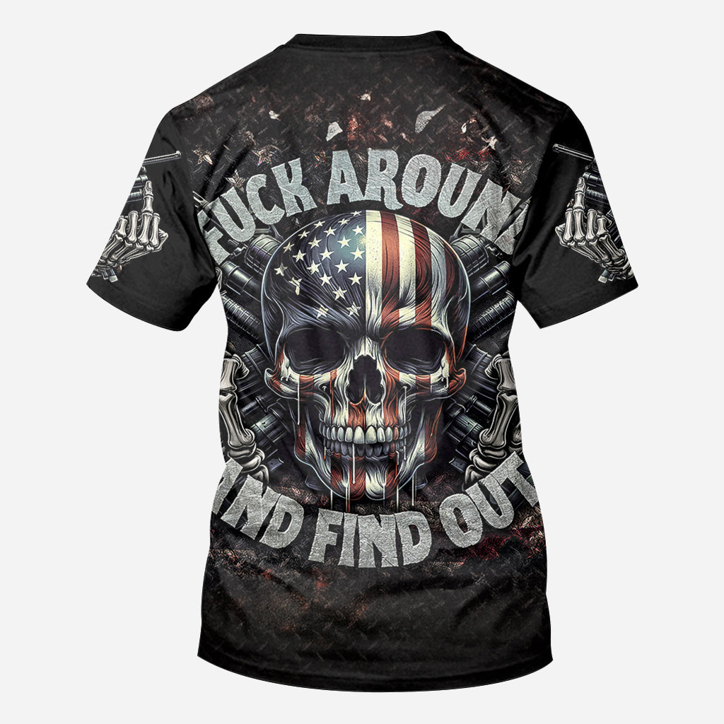 American Flag Skeleton - Personalized Skull All Over Shirt