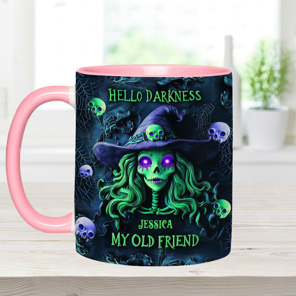 Bonjour les ténèbres, ma vieille amie - Mug personnalisé à l'effigie d'une sorcière