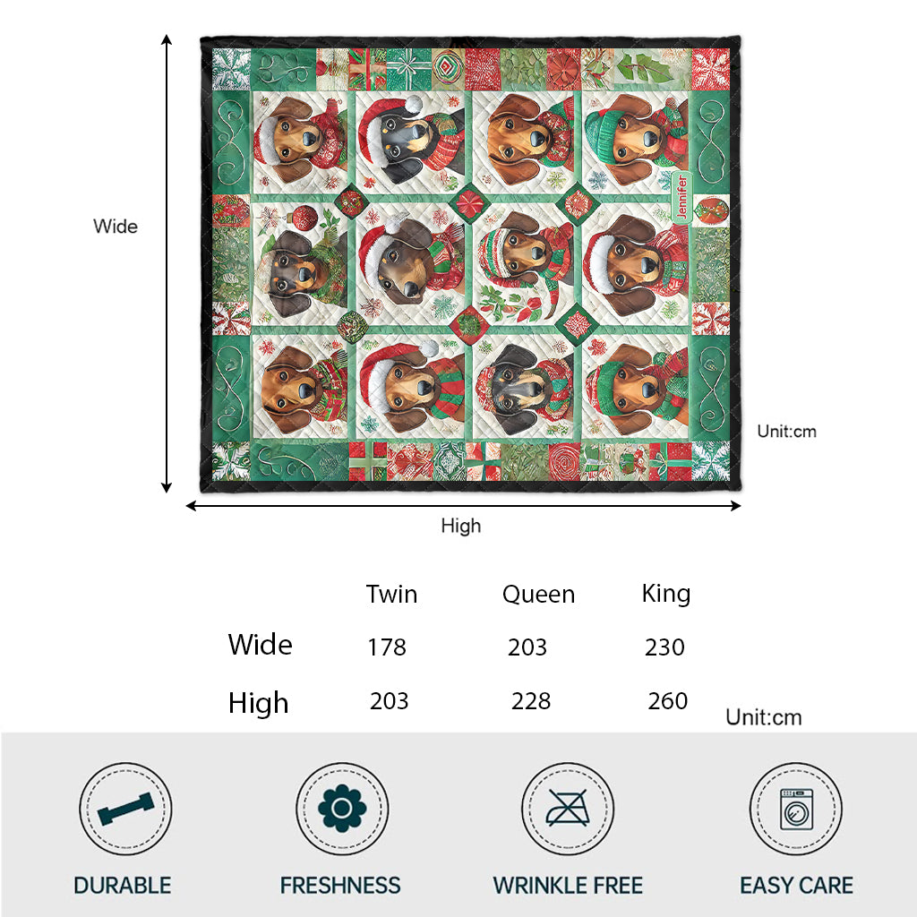 Magnifiques teckels pour Noël - Couverture personnalisée avec des teckels