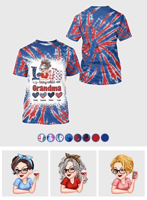 J'adore être appelée grand-mère pour la fête de l'Indépendance - T-shirt personnalisé « Grand-mère »