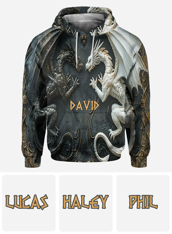 T-shirt personnalisé « J’adore les dragons » avec motif dragon intégral