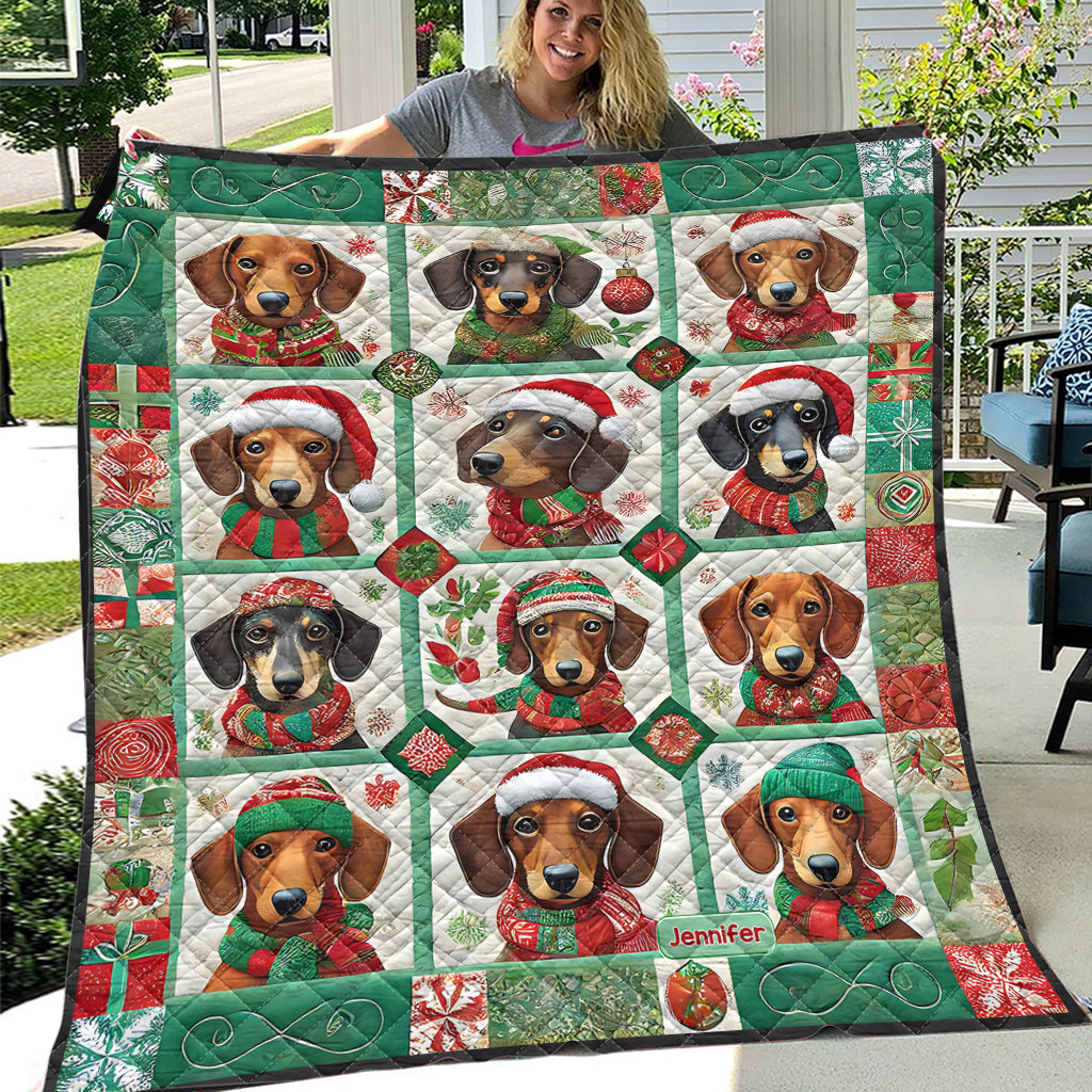 Magnifiques teckels pour Noël - Couverture personnalisée avec des teckels