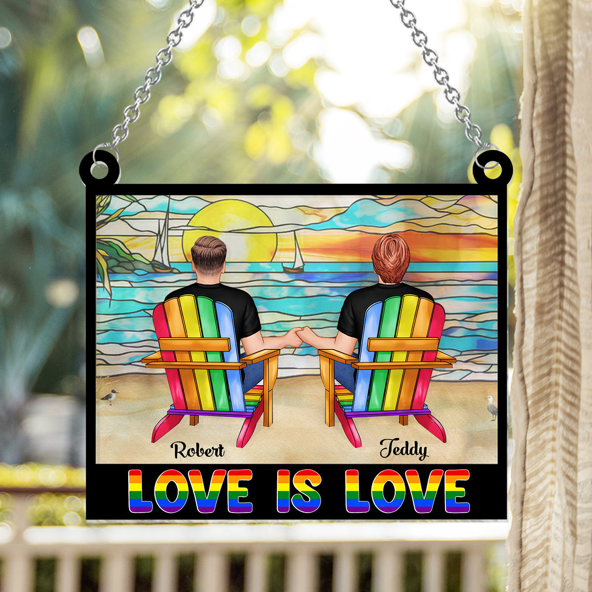 Tu es la pièce manquante de mon puzzle - Attrape-soleil personnalisé pour fenêtre, symbole de soutien LGBT 