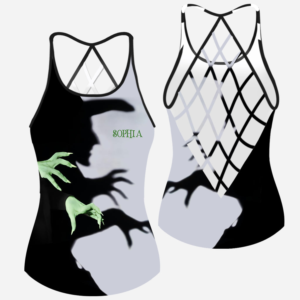 Halloween Witch Shadow - Personalized Witch Cross Tank Top