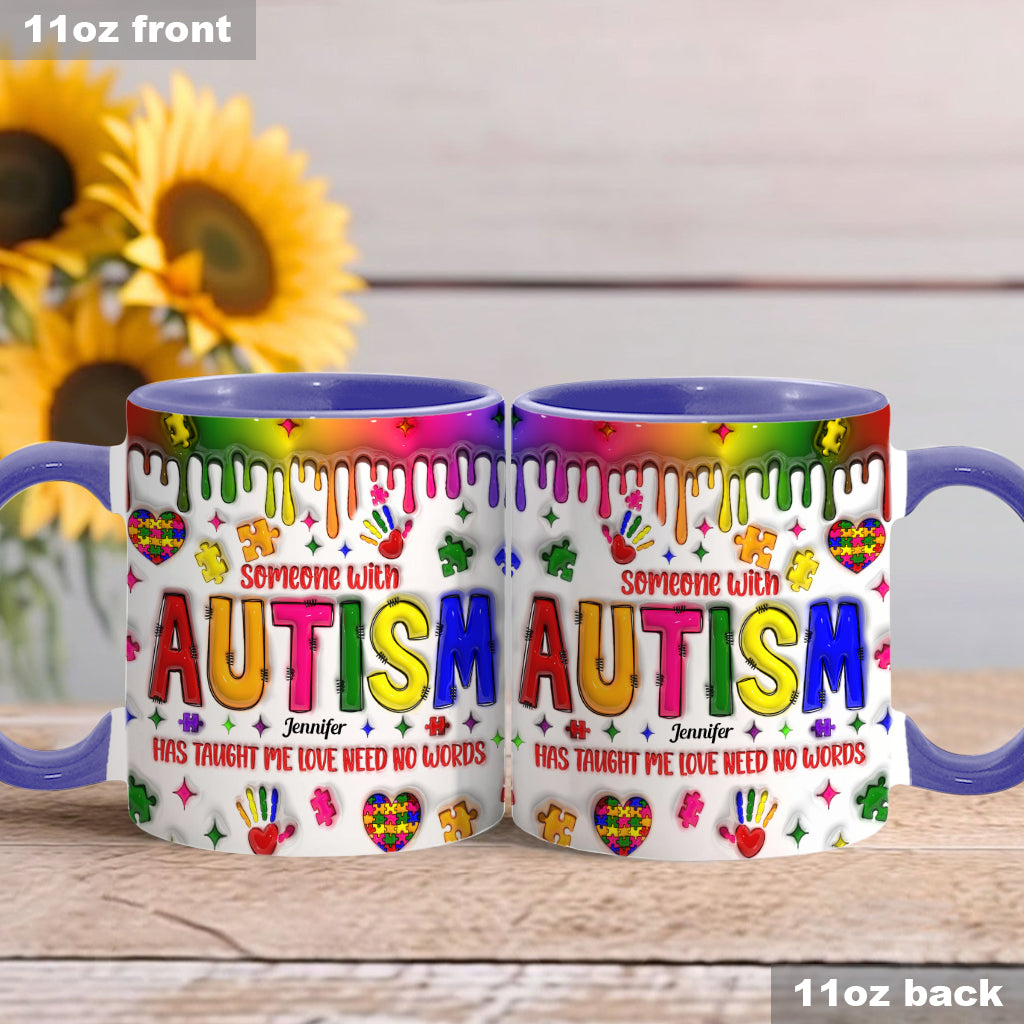 L'amour n'a pas besoin de mots - Mug personnalisé pour la sensibilisation à l'autisme