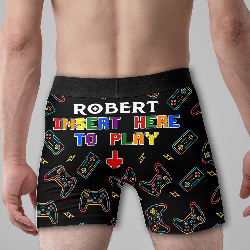 Insert Here To Play - Personalized LGBT Support Men’s Boxer Briefs