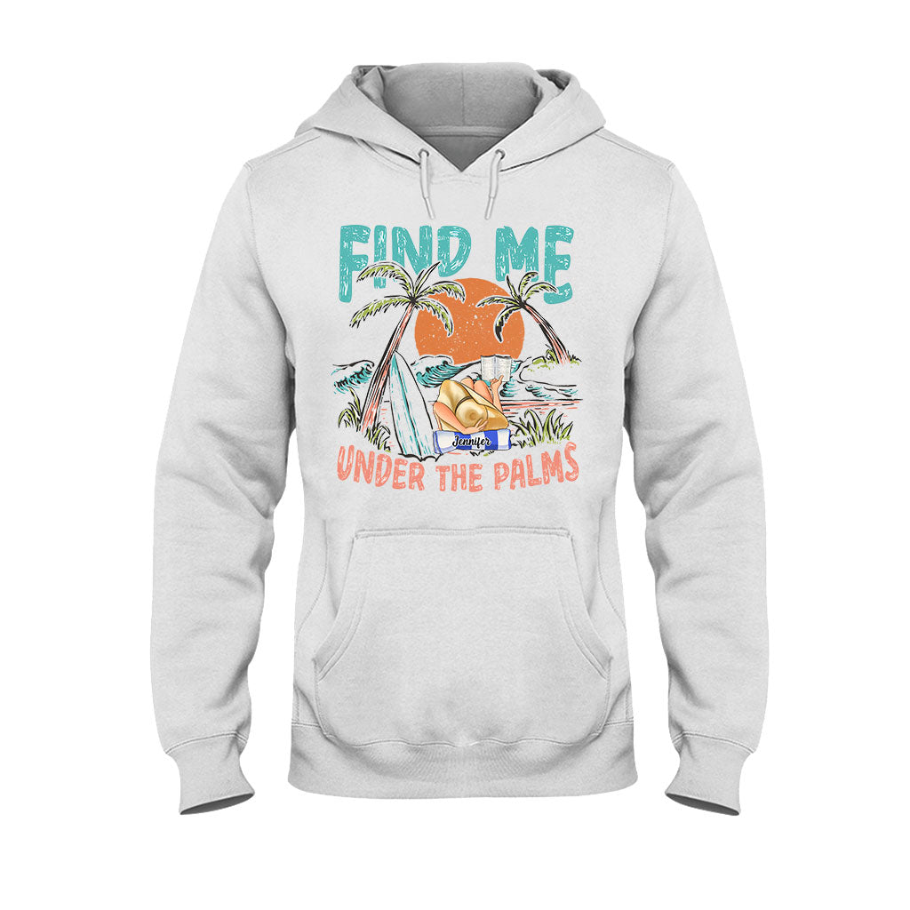 Retrouve-moi sous les palmiers, fille qui lit - T-shirt et sweat à capuche personnalisés « Amoureuse de la mer »