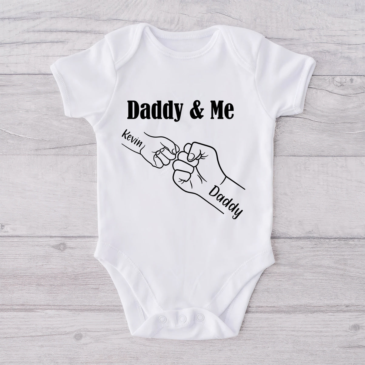 Papa et moi - L'équipe de papa - T-shirt personnalisé pour papa et body pour bébé
