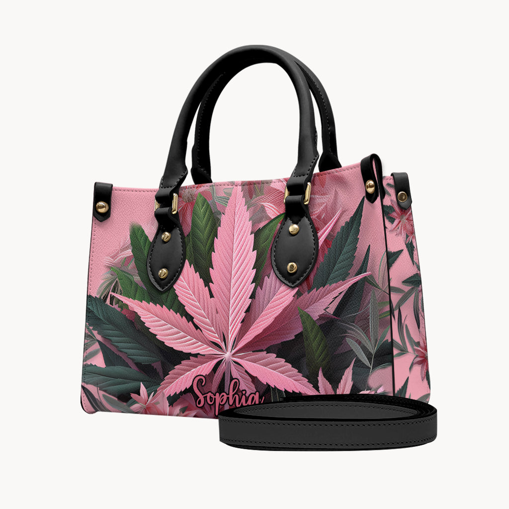 Sac à main en cuir rose « Stoner Chick » personnalisé