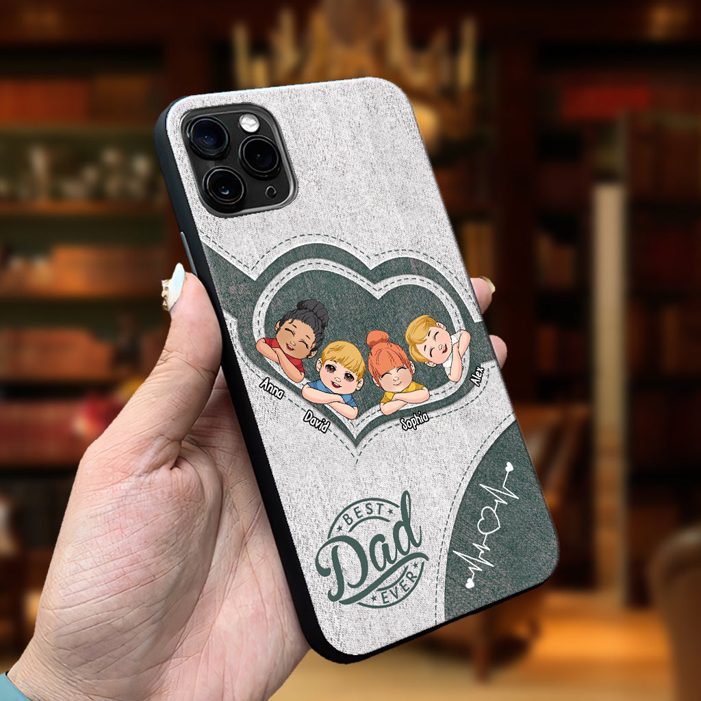 Dad's Heart Best Dad Ever - Personalized Father Phone Case