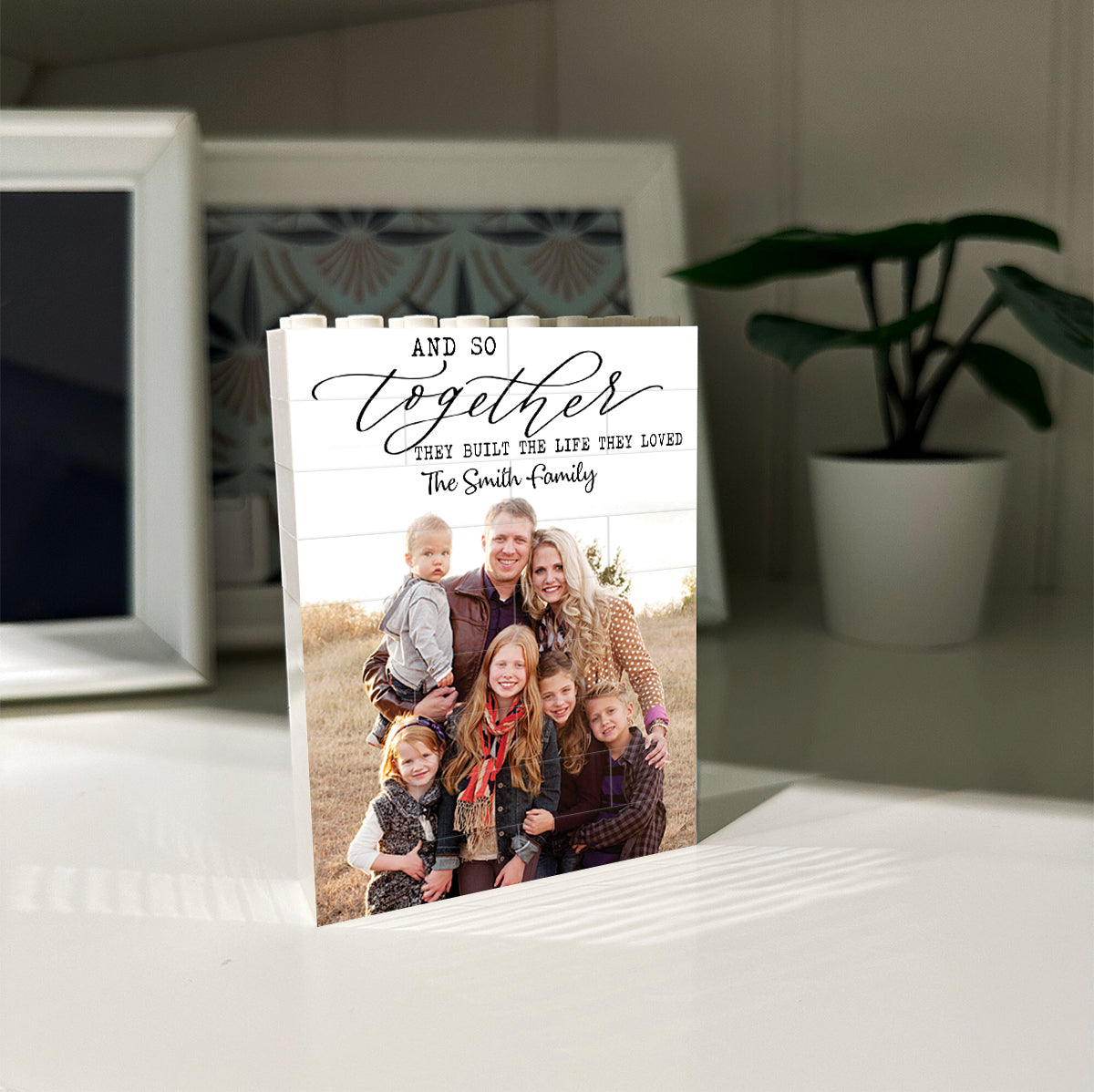 Et ensemble, ils ont construit la vie qu'ils aimaient - Blocs de construction rectangulaires verticaux personnalisés pour la famille