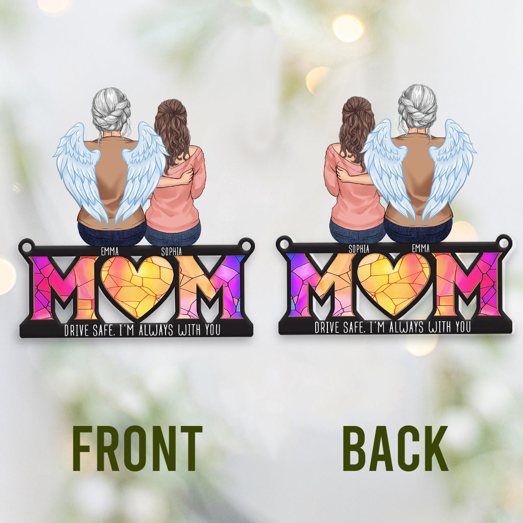 Conduis prudemment, je t'aime - Ornement de voiture transparent commémoratif personnalisé