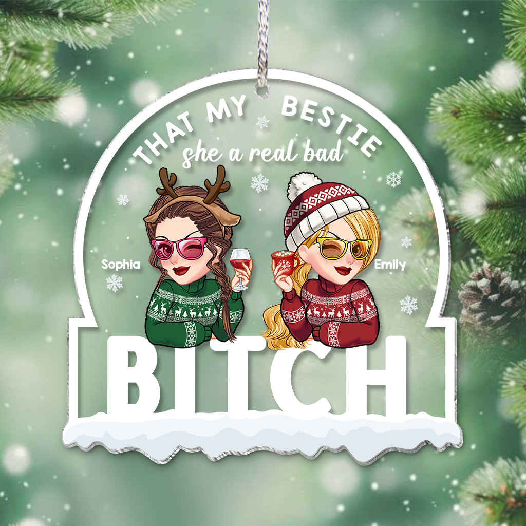 C'est ma meilleure amie - Ornement transparent personnalisé pour meilleure amie