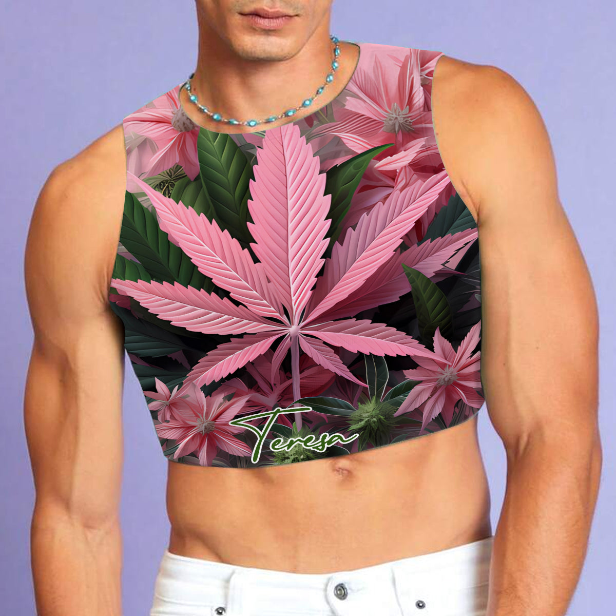Débardeur court personnalisé Pretty Lil' Pothead - Weed