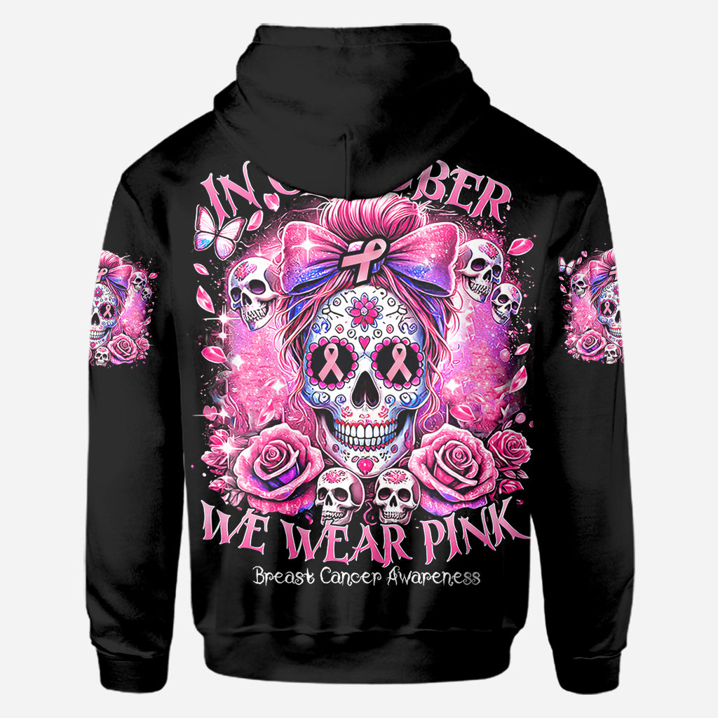 En octobre, on porte du rose - T-shirt personnalisé intégral pour la sensibilisation au cancer du sein