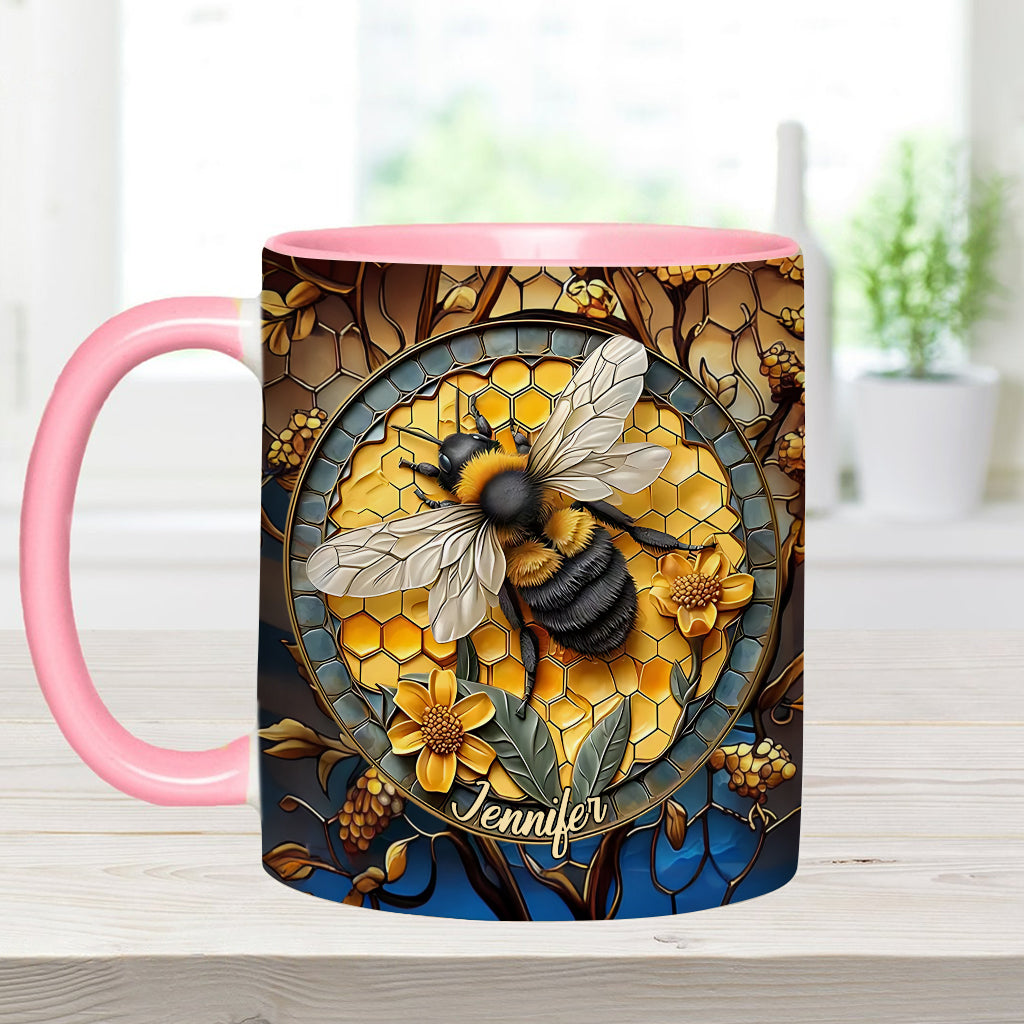 Mug personnalisé motif abeille - Nid d'abeille