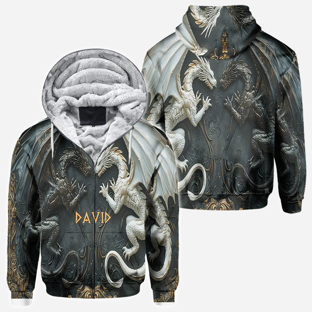 T-shirt personnalisé « J’adore les dragons » avec motif dragon intégral