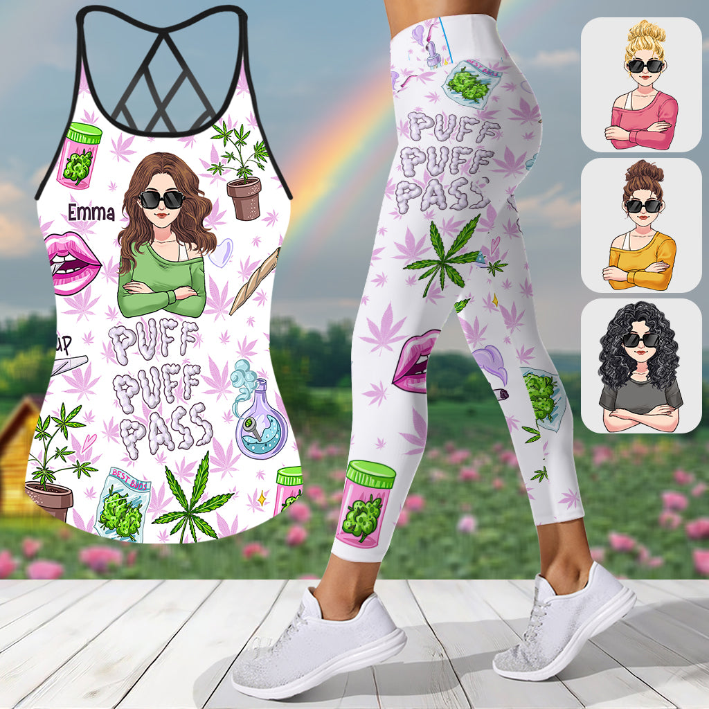 Puff Puff Pass - Débardeur et legging Weed Cross personnalisés