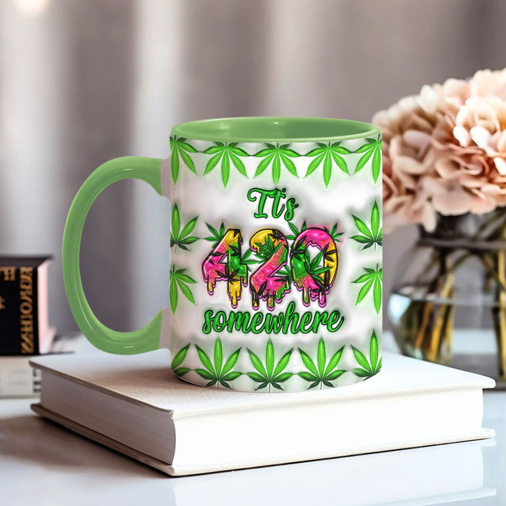 Mug personnalisé « C'est 420 quelque part » avec une touche cannabis