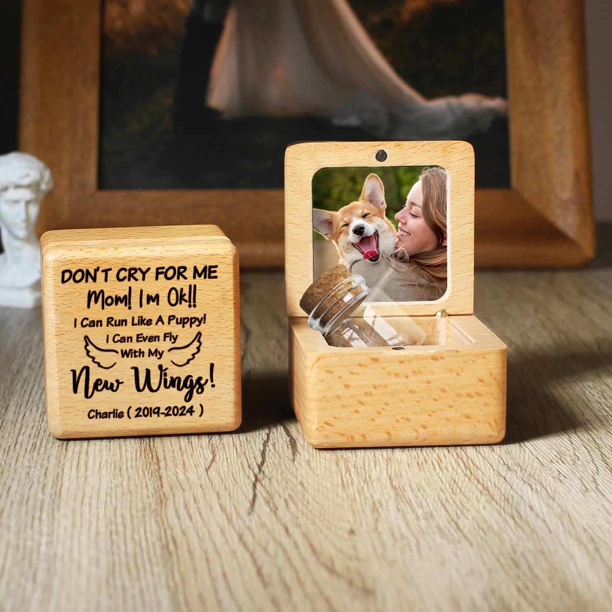 Don't Cry For Me I'm Ok - Personalized Dog Pet Fur Keepsake