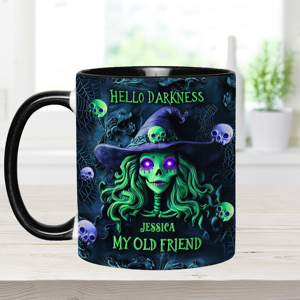 Bonjour les ténèbres, ma vieille amie - Mug personnalisé à l'effigie d'une sorcière