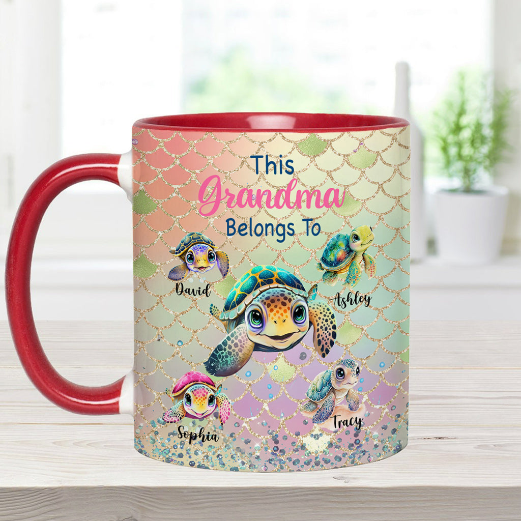 This Grandma Mom Belongs To - Personalized Grandma Accent Mug