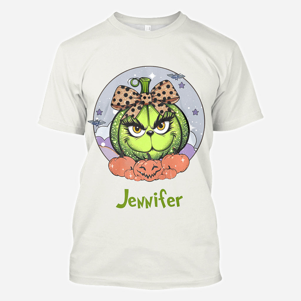 T-shirt personnalisé Green Pumpkin Mama Any Title - Vol de Noël sur toute la surface