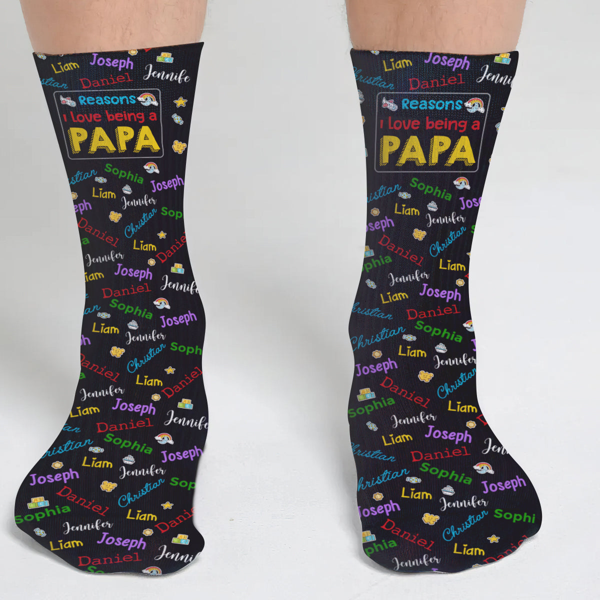 Pourquoi j'aime être grand-père - Chaussettes personnalisées pour grand-père