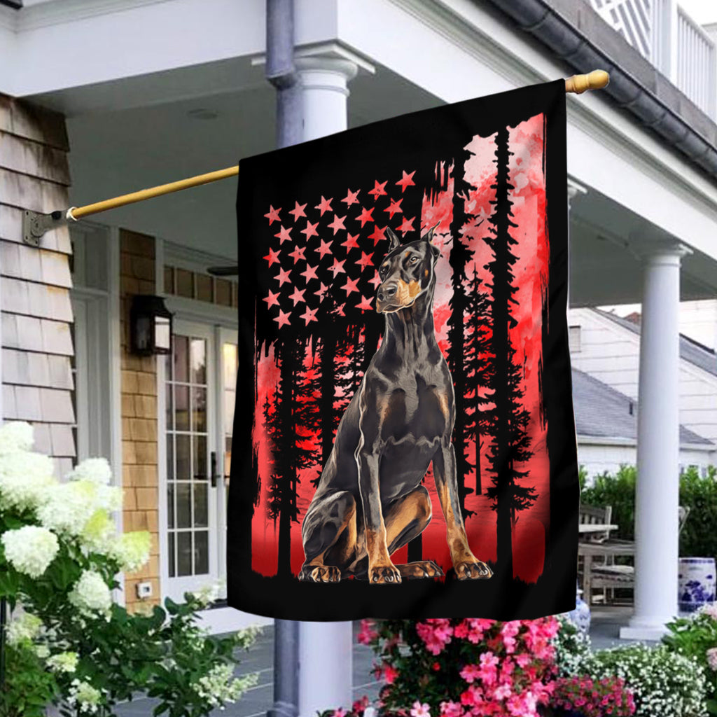 Drapeau rouge pour la fête de l'indépendance - Drapeau personnalisé pour niche pour chien