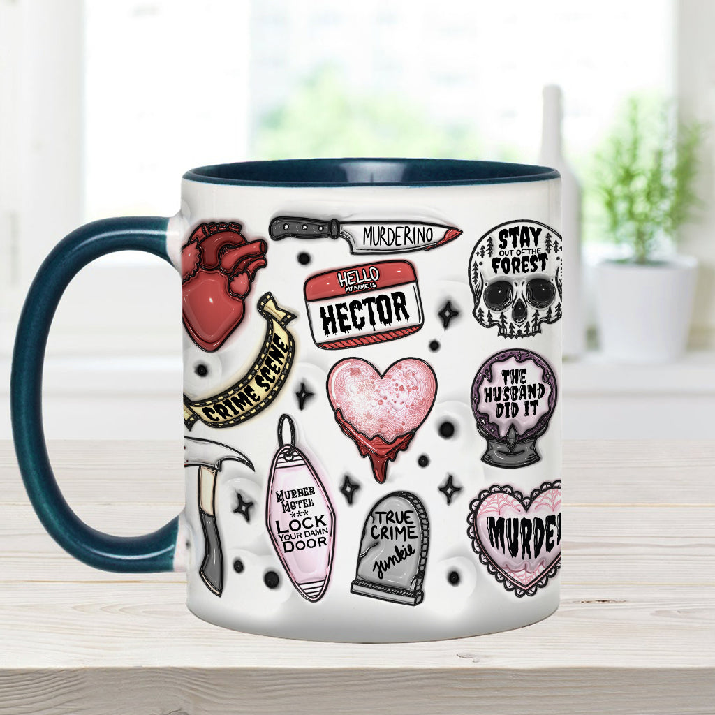 Mug personnalisé « Accro aux faits divers »