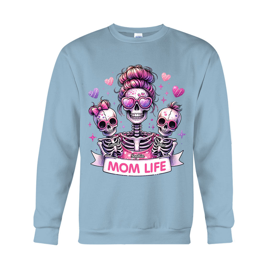 Vie de maman - T-shirt et sweat à capuche personnalisés avec tête de mort