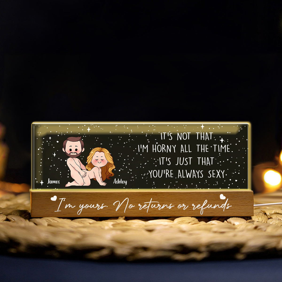 Veilleuse LED personnalisée pour couple « Je t'aime » - Je t'aime