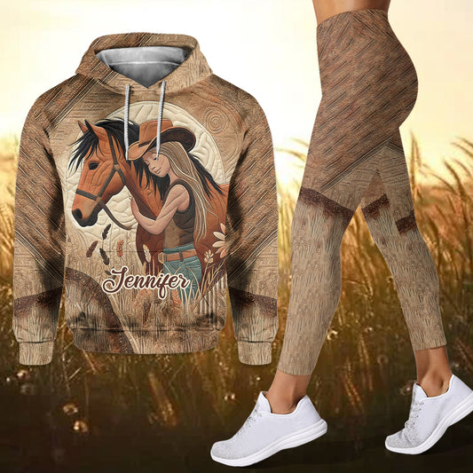 Passionnés de chevaux - Sweat à capuche et leggings personnalisés sur le thème des chevaux