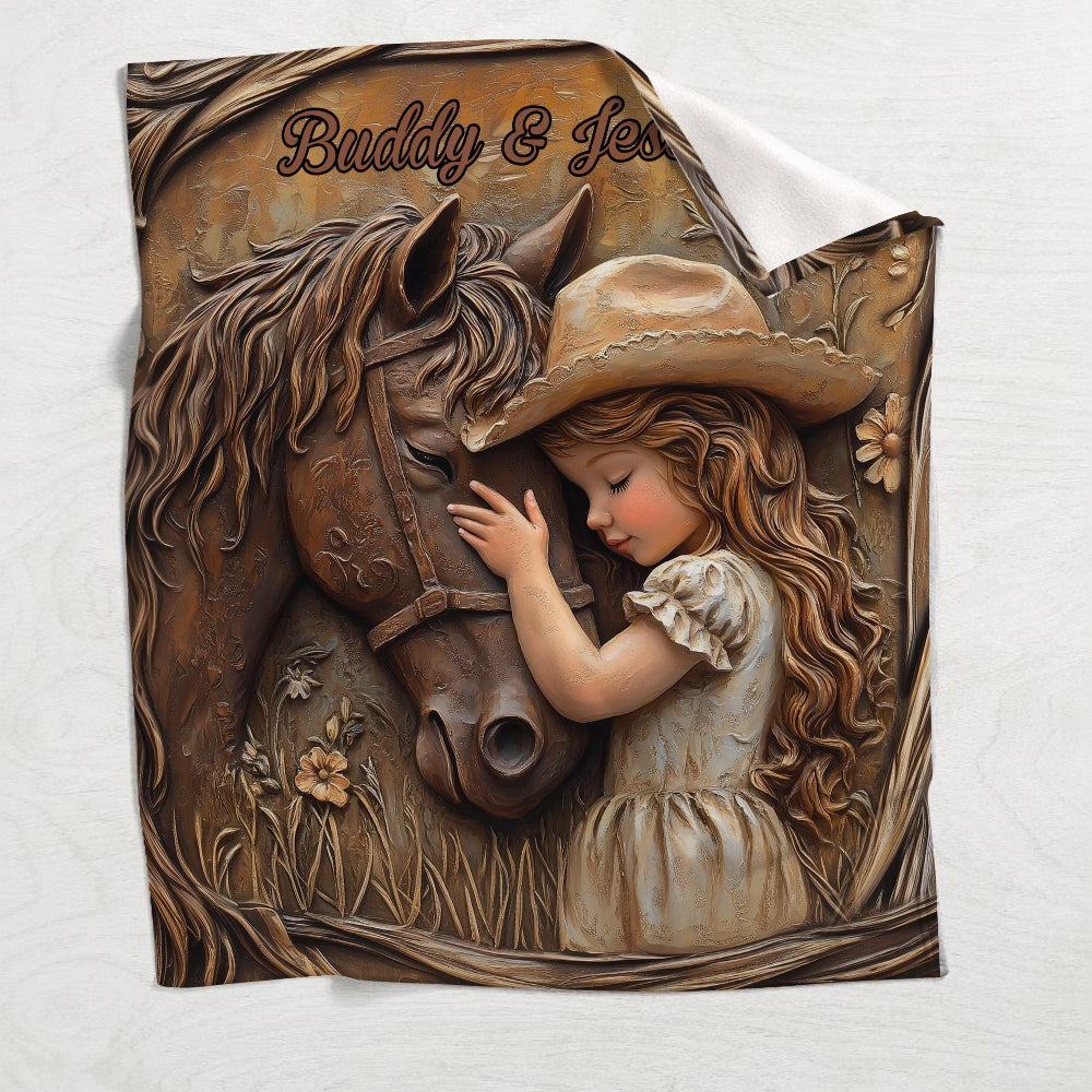 Just A Girl Who Loves Horse - Personalized Horse Blanket