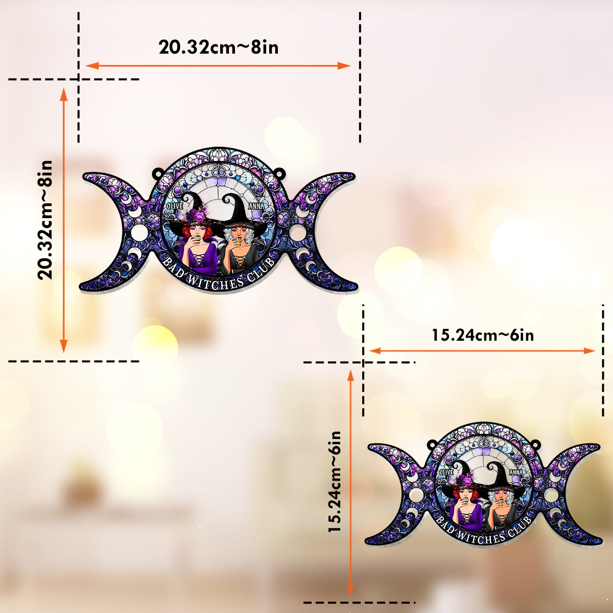 Nous ne sommes pas du sucre et des épices - Ornement attrape-soleil personnalisé à suspendre à la fenêtre, inspiré des sorcières 