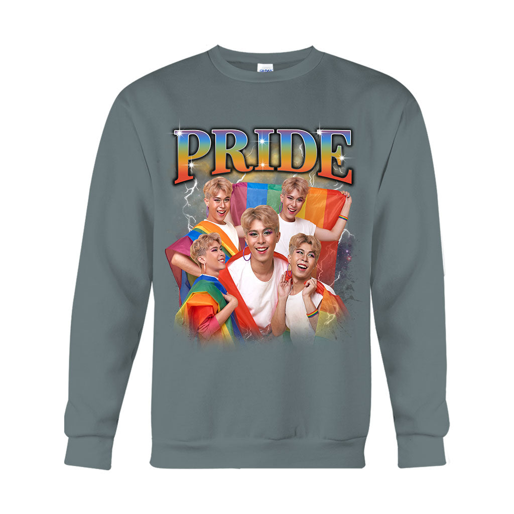Photo personnalisée style rap bootleg Pride - T-shirt et sweat à capuche personnalisés pour soutenir la communauté LGBT