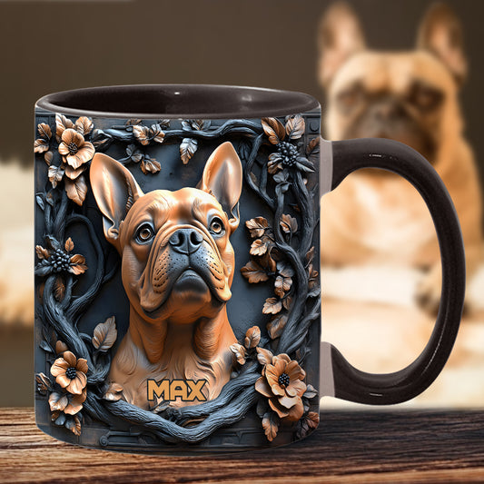 Mug personnalisé avec motif chien « Lovely Frenchie »