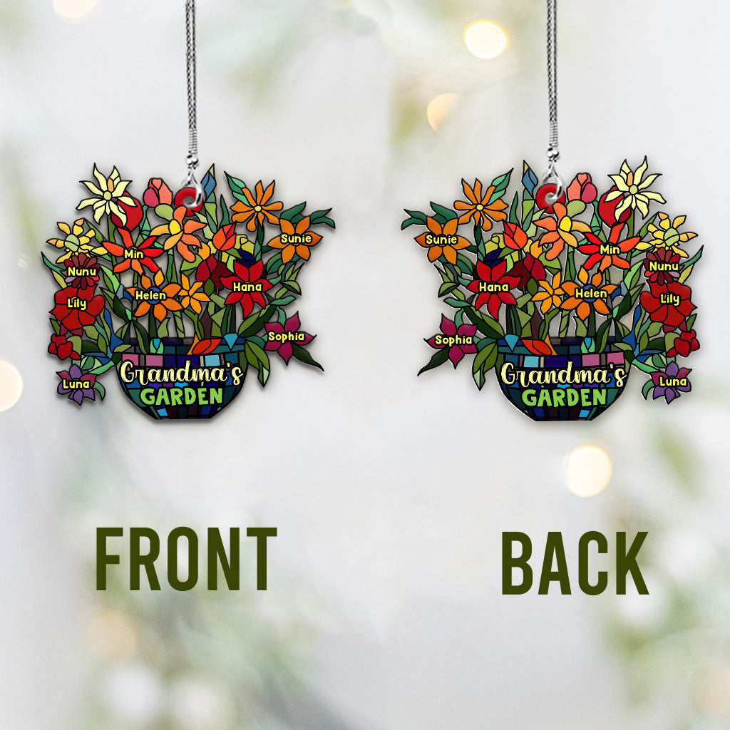 Jardin de grand-mère - Ornement de voiture personnalisé pour grand-mère