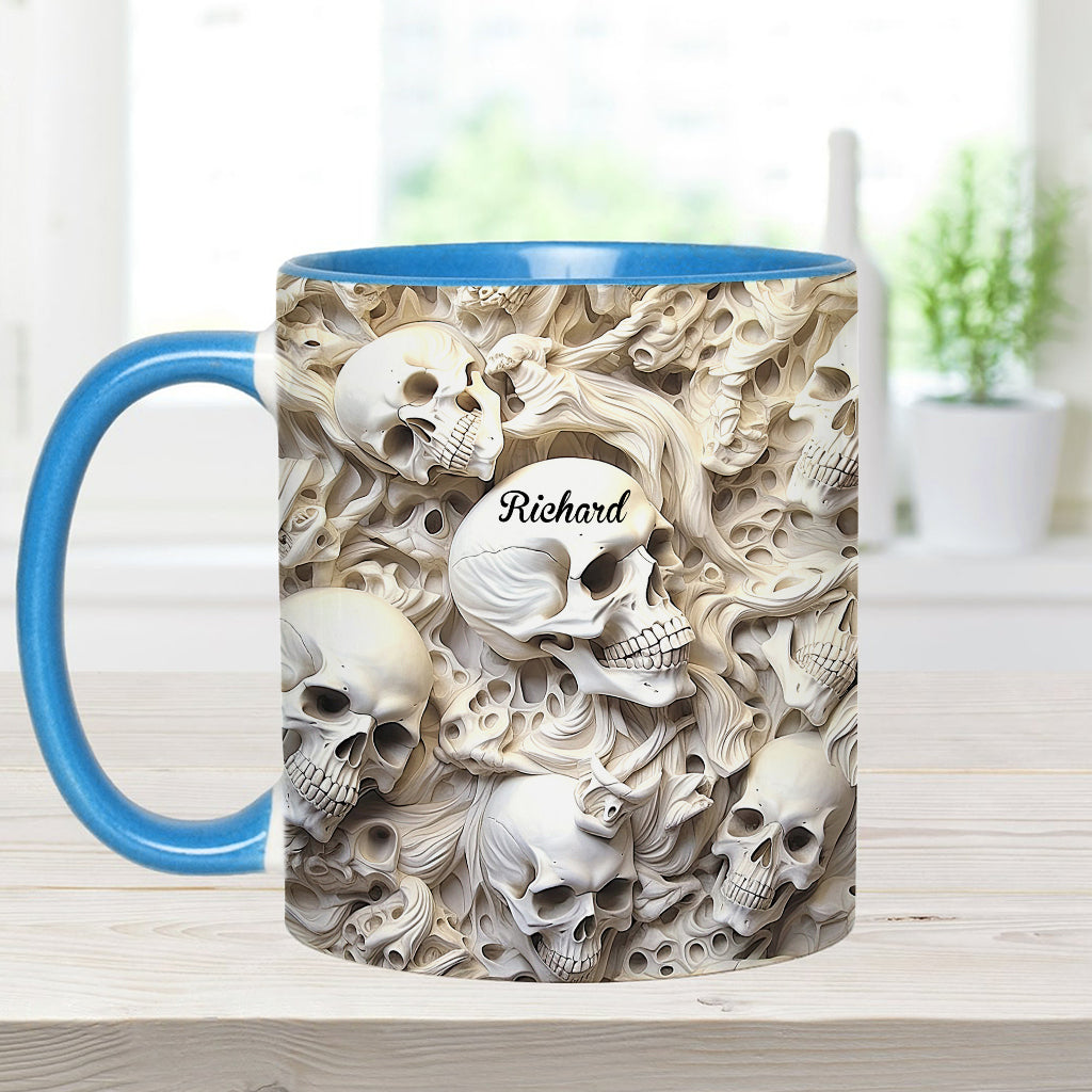 Mug personnalisé à motif crâne blanc